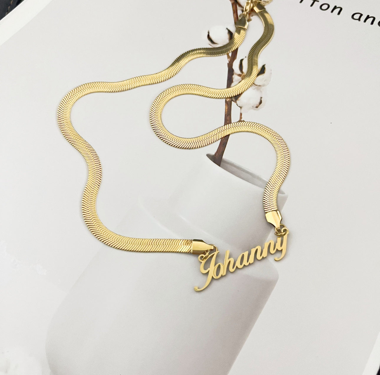 18k Gold Filled Custom Herringbone Chain