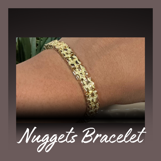 18k Gold Filled Nugget Bracelet