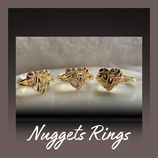 18k Gold Filled Nugget Rings