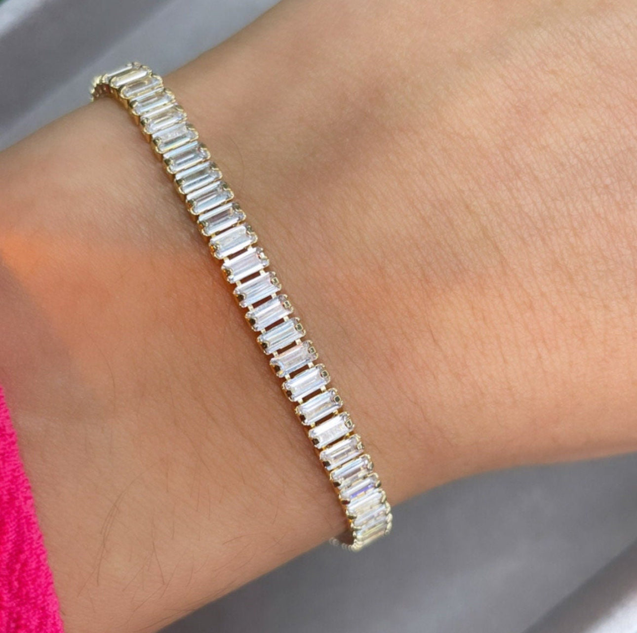 Baguette Zirconia Tennis Bracelet