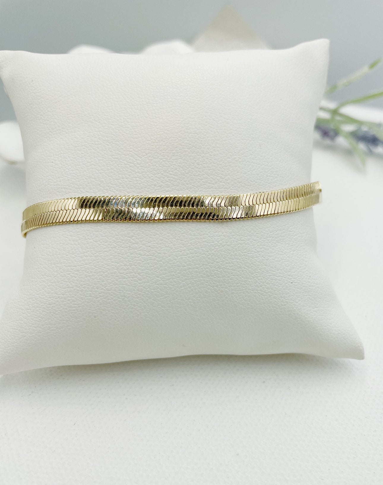 18k Gold Filled Herringbone Bracelet